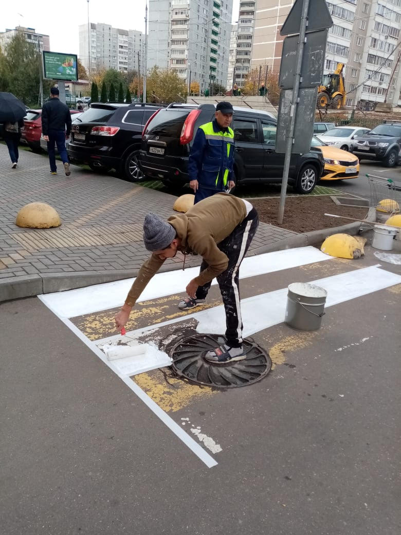 Нанесена дорожная разметка по адресу: г. Видное, ул. Радужная